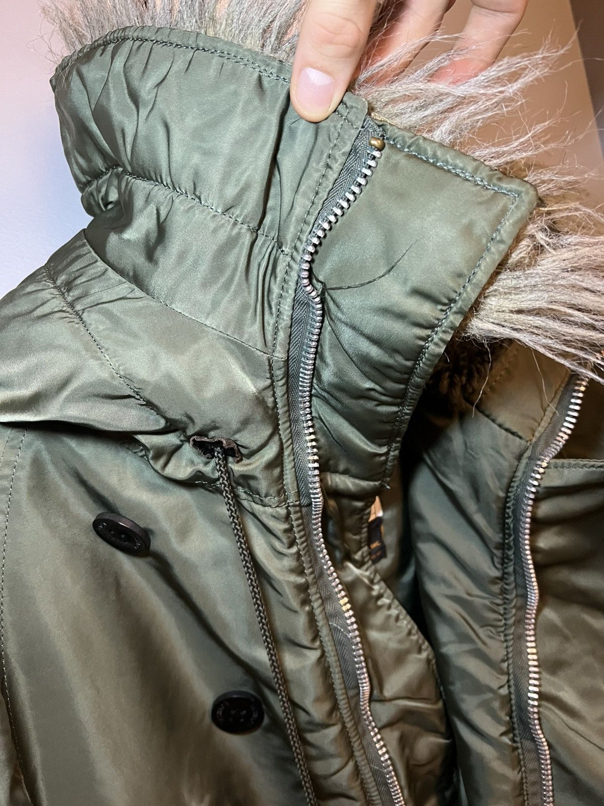 Alpha Industries Vintage Alpha Industries fur hood bomber jacket Size US XL / EU 56 / 4 - 24 Thumbnail