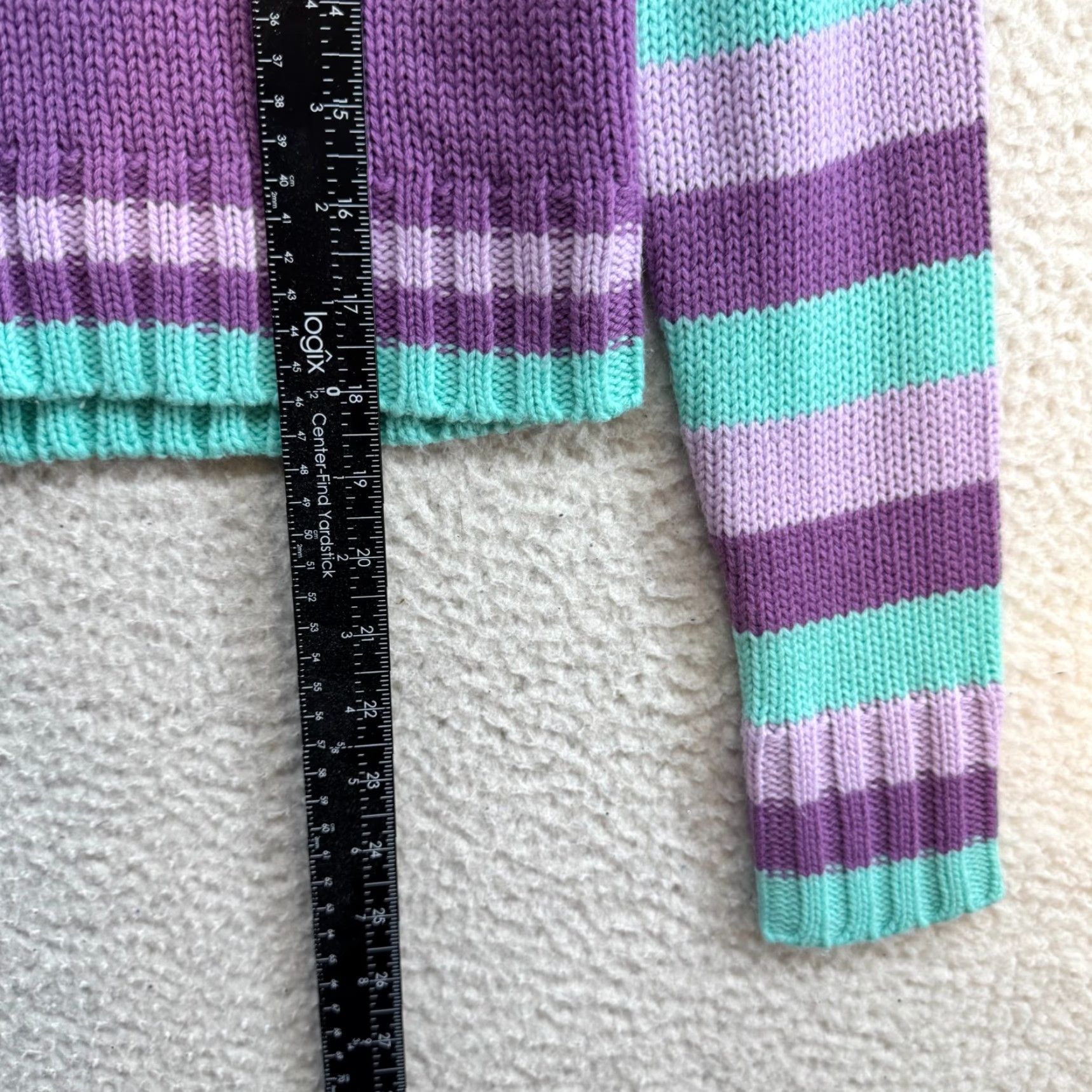 Etro VINTAGE Y2K Mudd Turtleneck Sweater XS Purple Stripe Knit Kidcore Retro Shirt Womens Girls Size XS / US 0-2 / IT 36-38 - 5 Thumbnail