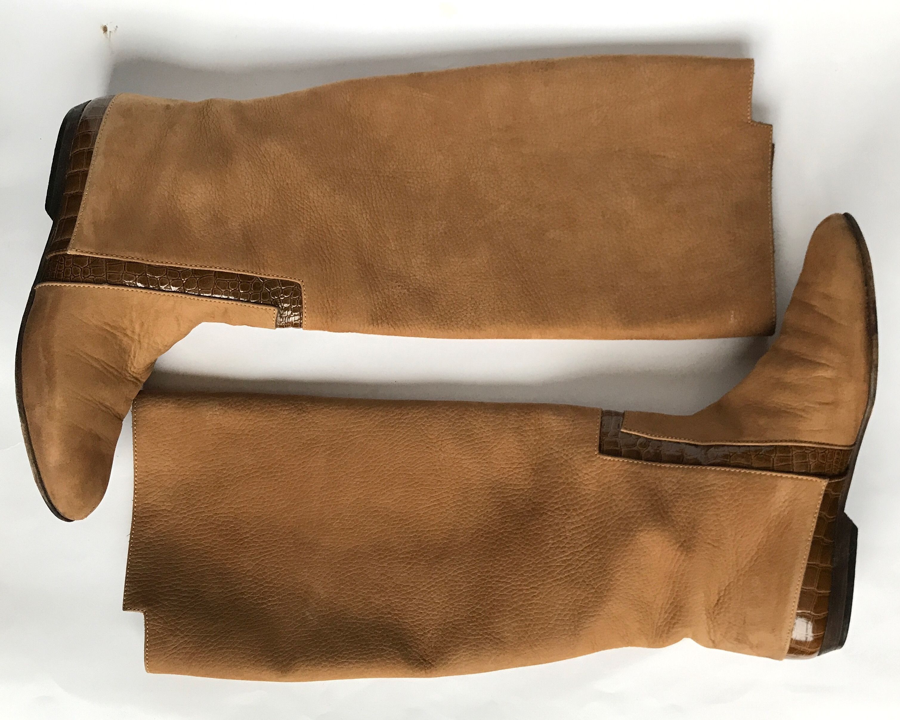 Fendi VINTAGE Y2K FENDI NUBUCK BOOTS WITH ALIGATHOR LEATHER EU38 Size US 8 / IT 38 - 5 Thumbnail