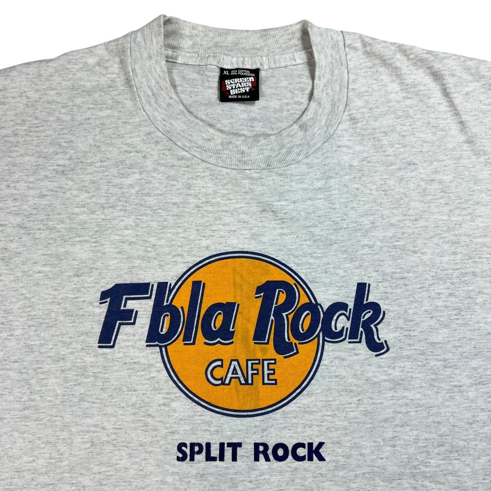 Vintage Vintage 90s Fbla Rock Cafe Split Rock parody tee (XL) Size US XL / EU 56 / 4 - 2 Thumbnail