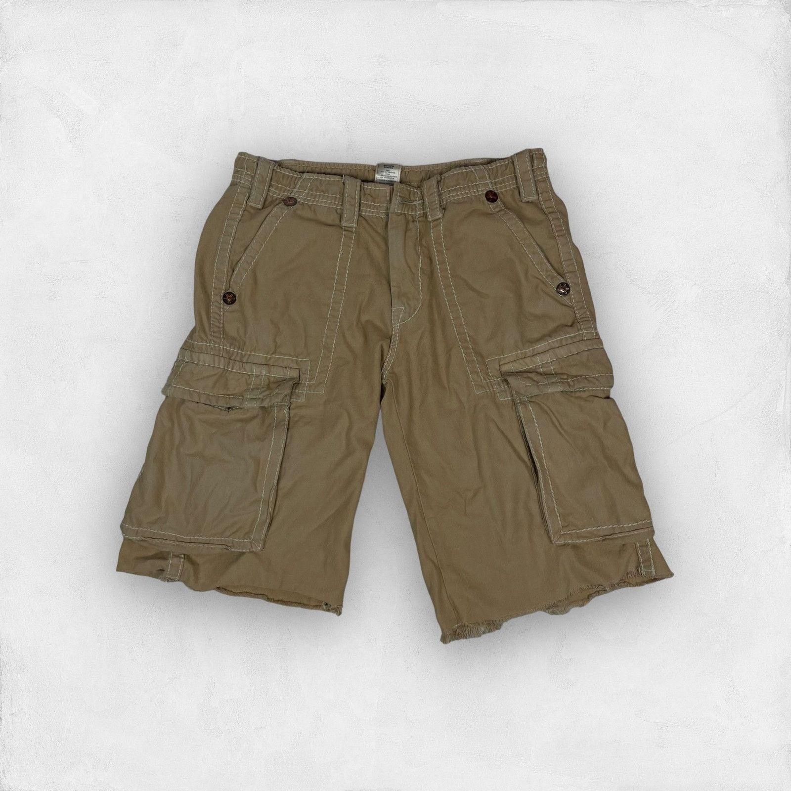 True Religion × Vintage True Religion Men's Brown Cotton Zip Fly High-Rise Shorts 30 Size US 30 / EU 46 - 3 Thumbnail