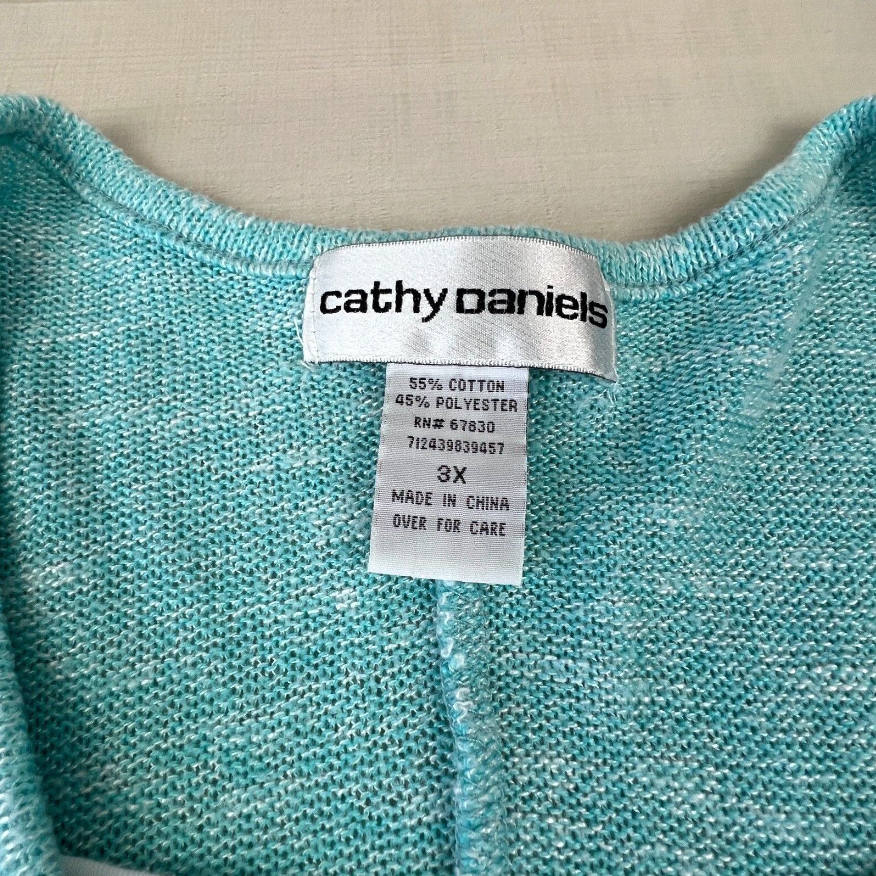 Vintage Womens Sweater Cathy Daniels 3X Extra Large Blue Rhinestones Pullover Size XXL / US 16-18 / IT 52-54 - 3 Thumbnail