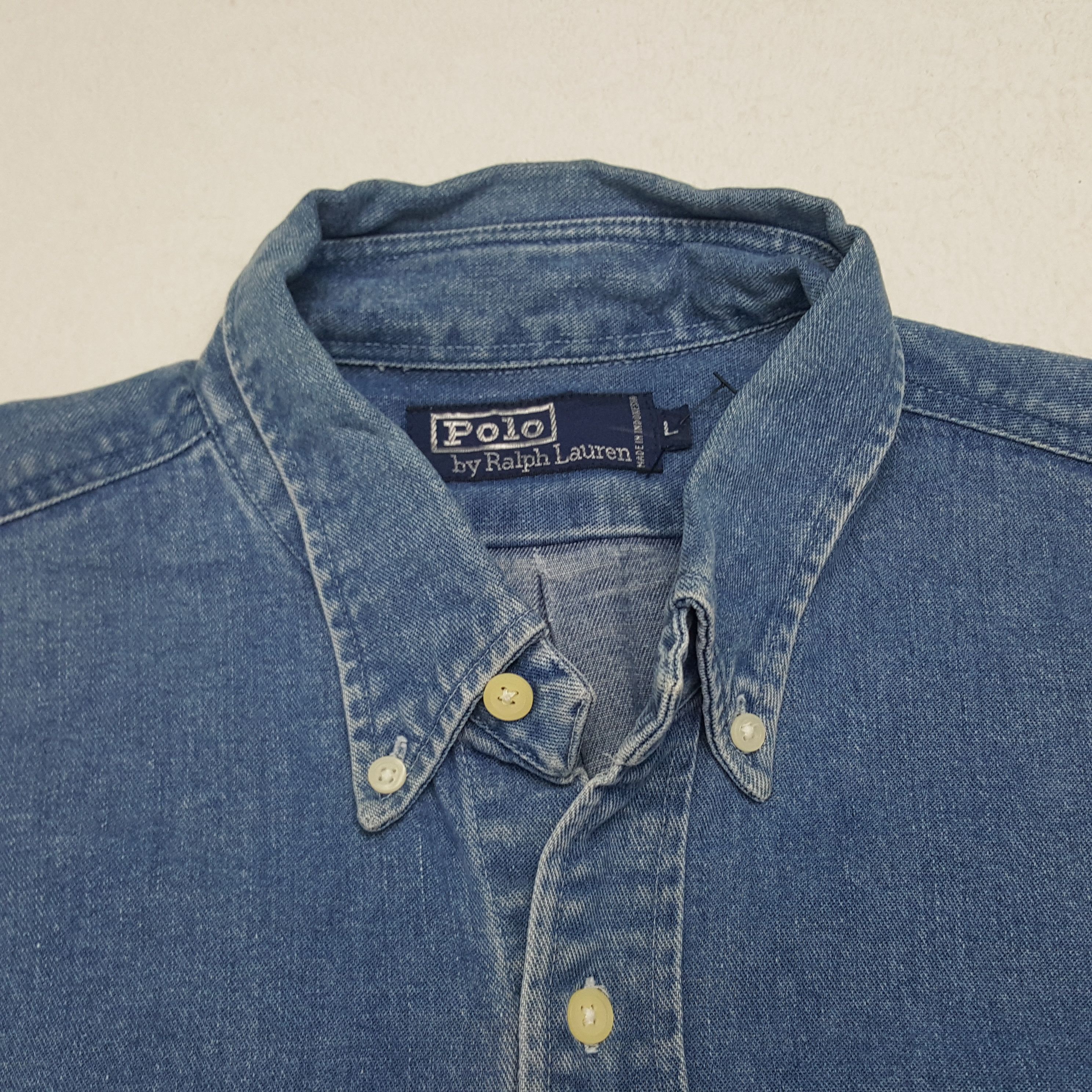 Polo Ralph Lauren × Vintage Vintage Polo Ralph Lauren Denim Button Up Shirt Size US L / EU 52-54 / 3 - 4 Thumbnail
