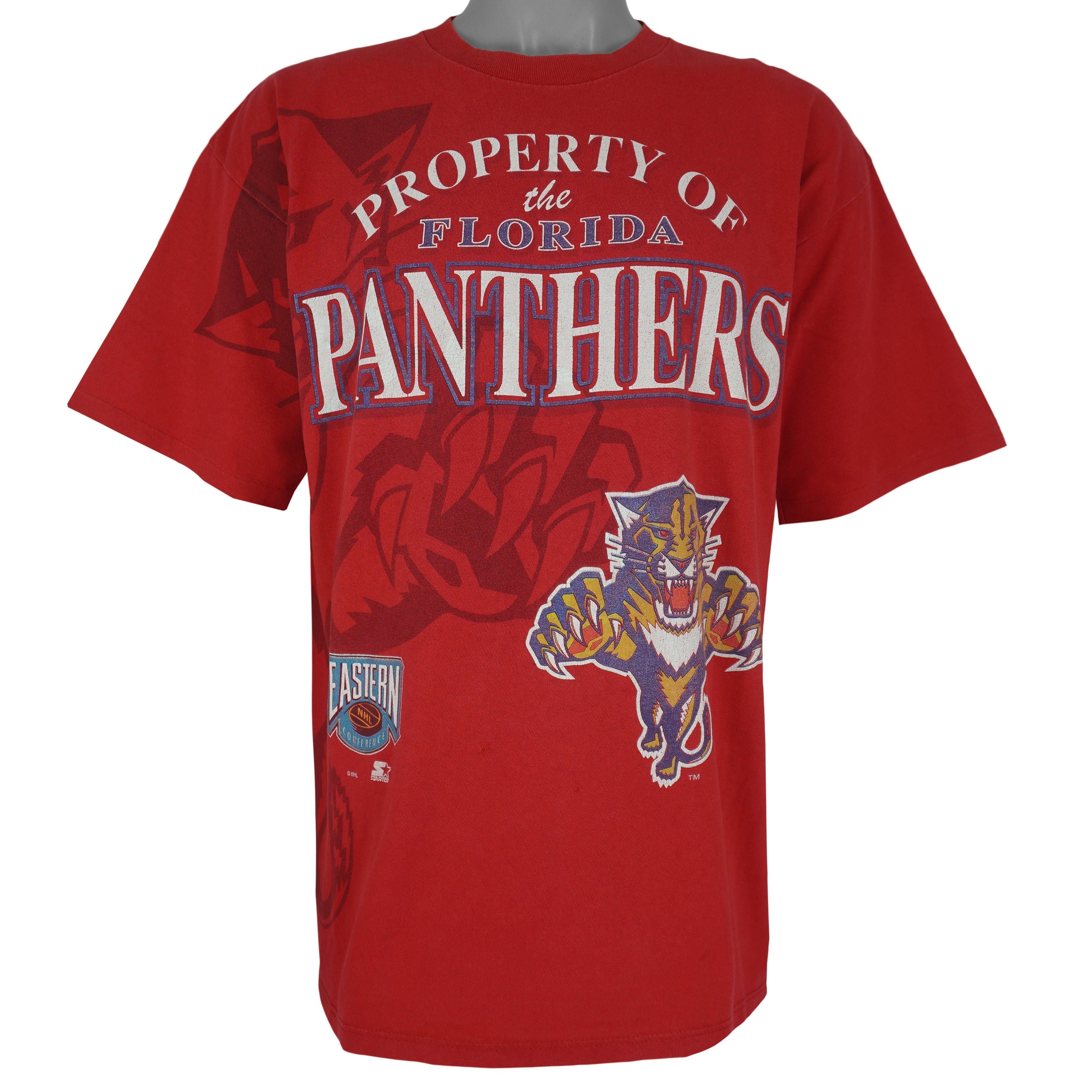 Starter Florida Panthers Big Spell-Out T-Shirt 1990s Size US XL / EU 56 / 4 - 1 Thumbnail