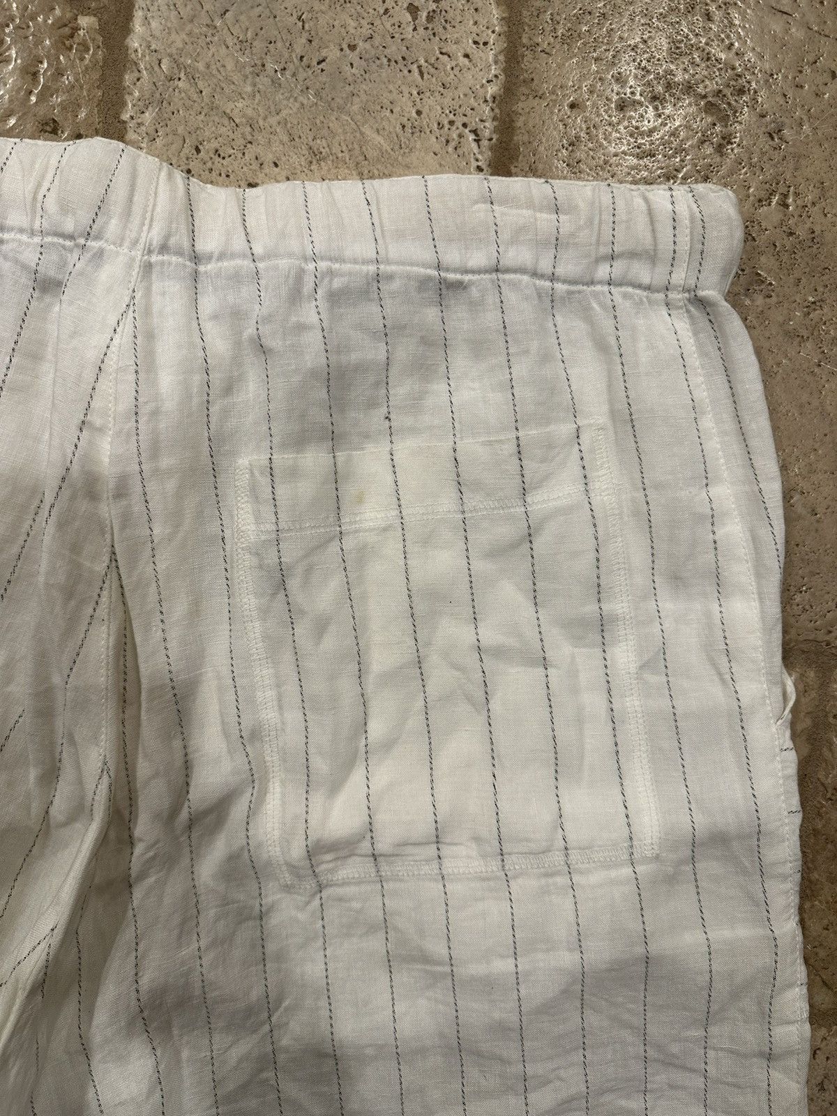 Loewe Loewe Paula Pin Stripe White Drawstring Shorts Size US 33 - 6 Thumbnail