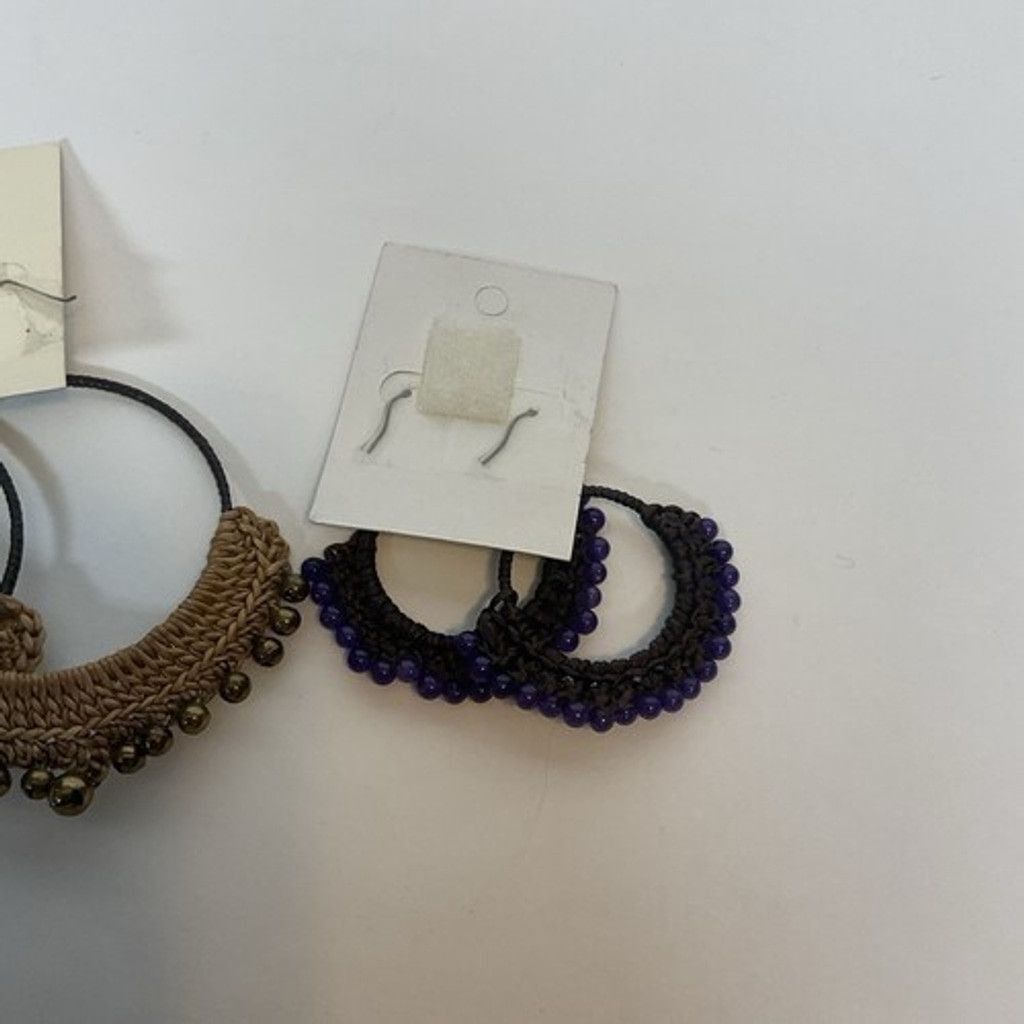 Other NWT Pannee Lot of 2 Drop Boho Woven Hoop Earrings Ring Size ONE SIZE - 7 Thumbnail