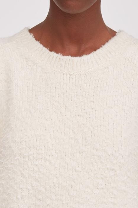 Maison Margiela o1bcso1str0526 Textured Cotton Sweater in Off White Size L / US 10 / IT 46 - 4 Thumbnail