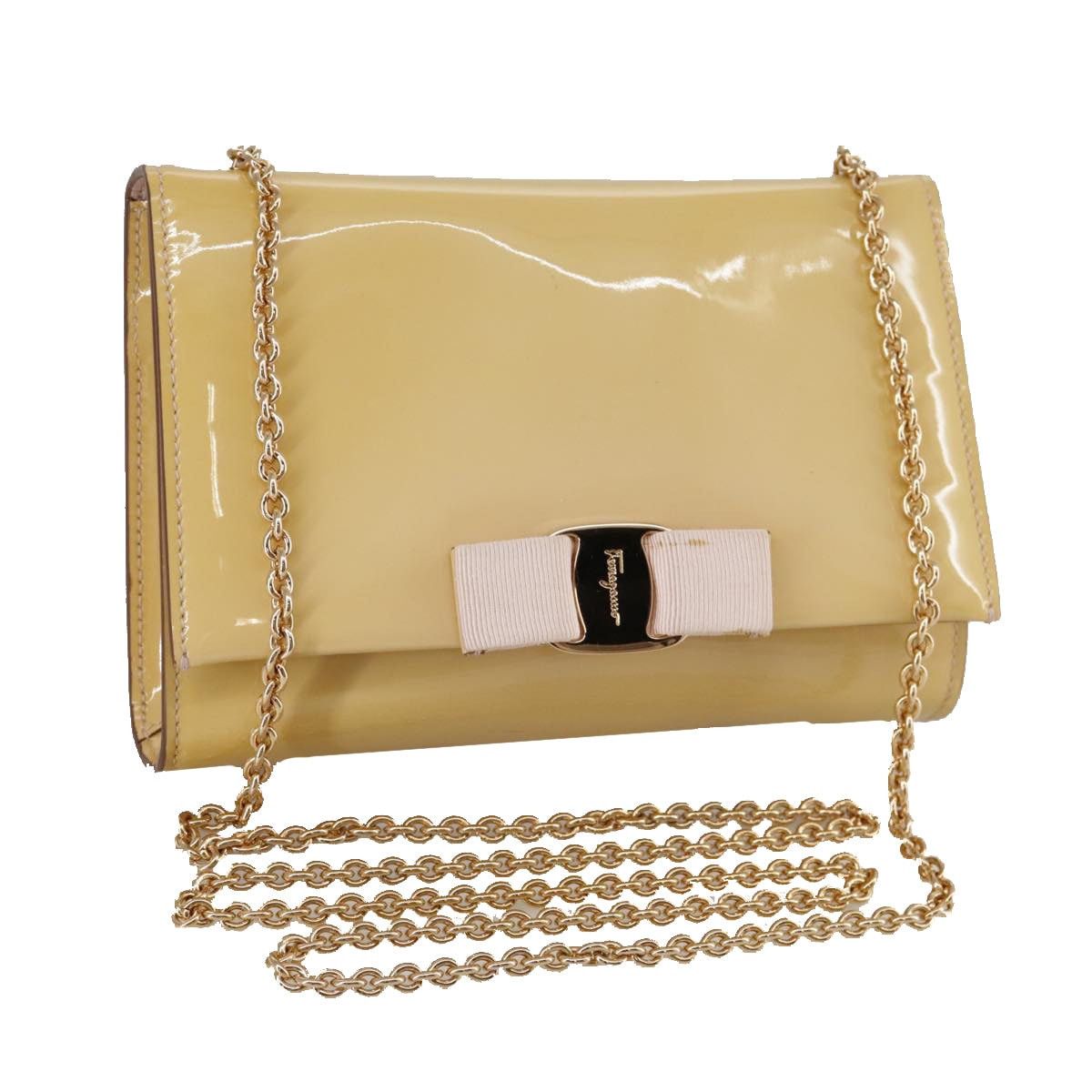 Salvatore Ferragamo Salvatore Ferragamo Chain Shoulder Bag Enamel Yellow Size ONE SIZE - 1 Thumbnail