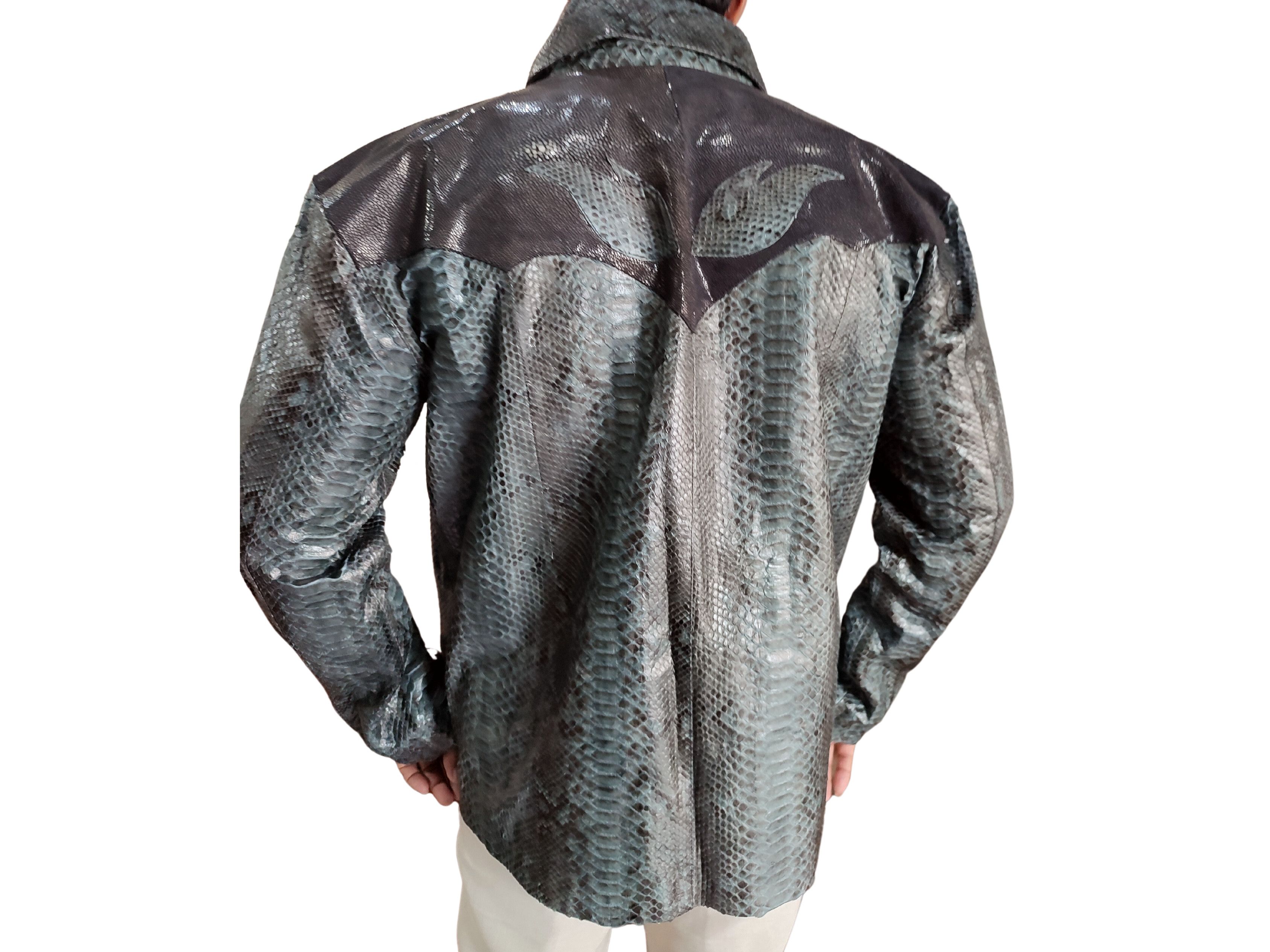 Handmade Snakeskin Jacket for Men with Stingray Skin Accents Size US M / EU 48-50 / 2 - 4 Thumbnail