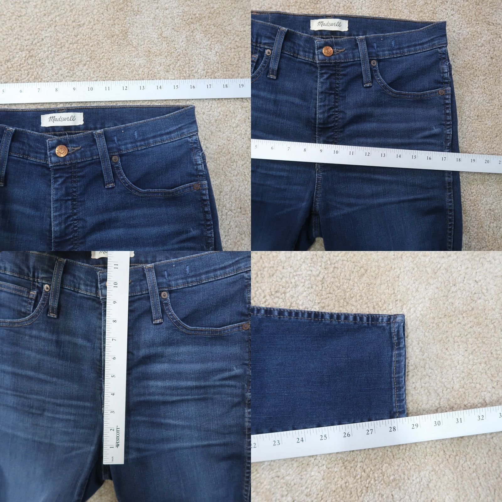 Madewell Madewell Jeans Women's 30 Stretch Denim 10" High Rise Skinny Blue 5-Pocket Slim Regular Size Type Size 30" / US 8 / IT 44 - 8 Thumbnail
