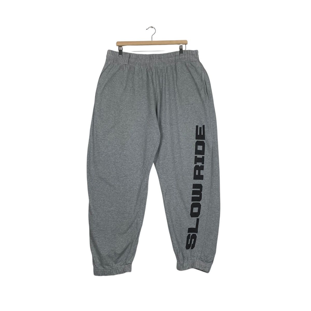 Japanese Brand SLOWRIDE Big Logo Gray Sweatpant Joggers #1506-C68 Size US 36 / EU 52 - 1 Thumbnail