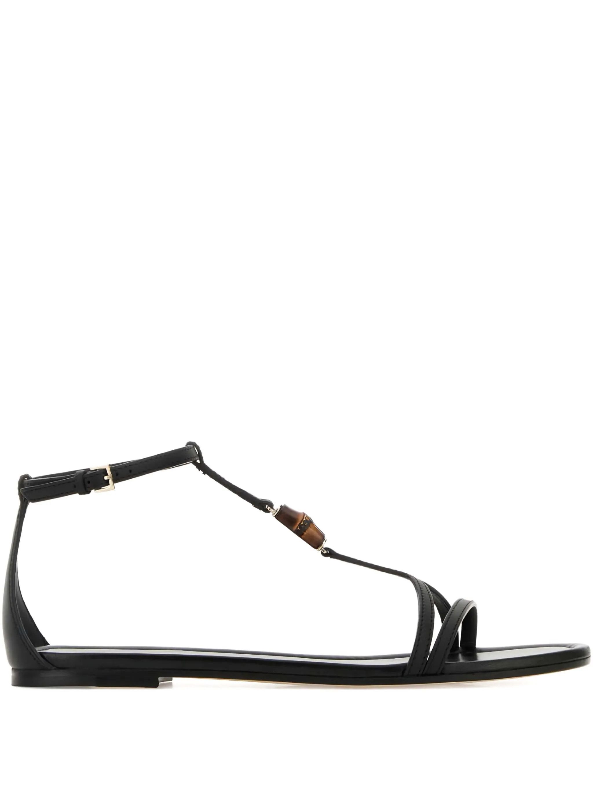 Gucci o1loc1c0326 832417 Women's Sandals With Bamboo Detail Black Size US 7 / IT 37 - 1 Thumbnail