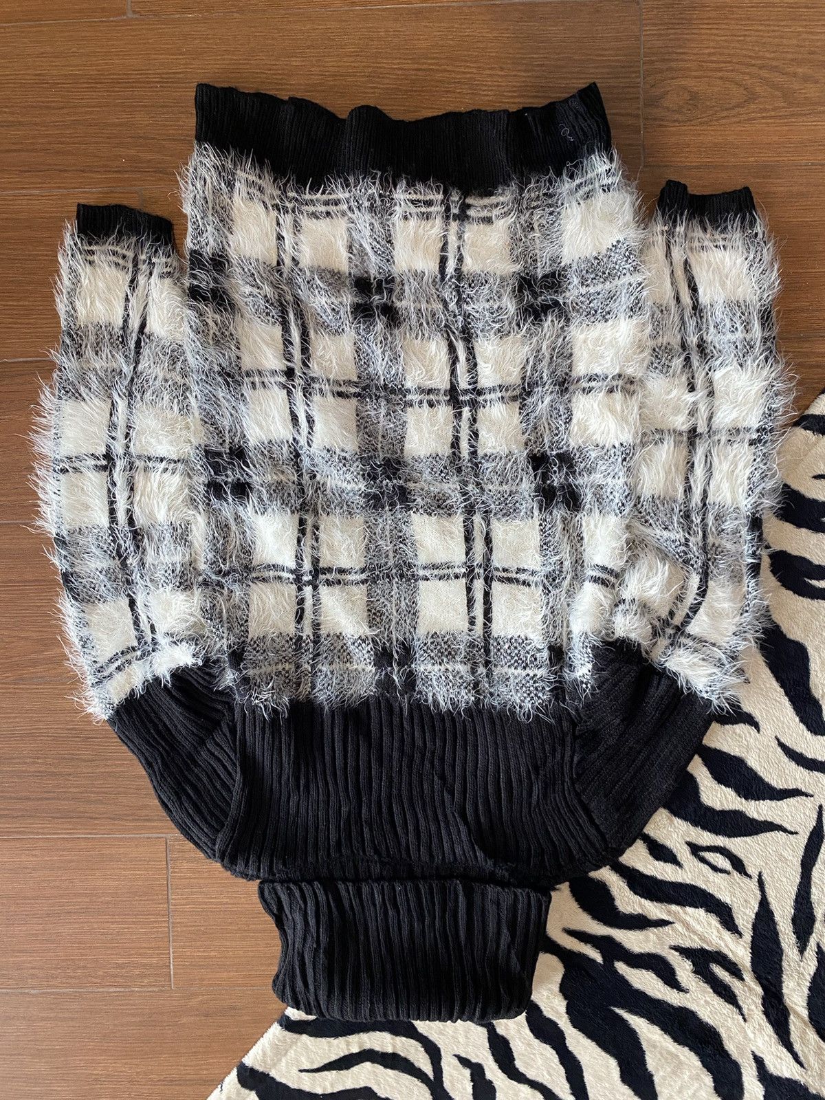 14th Addiction × Beauty Beast × Japanese Brand Japanese Brand Checkered Off-White Turtlenck Knit Dress Size M / US 6-8 / IT 42-44 - 11 Thumbnail