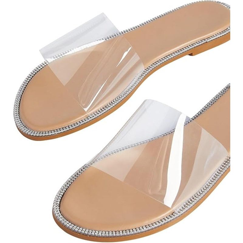 & Other Stories Rhinestone Clear Flat Sandals Open Toe Slide Sandals size Size US 7 / IT 37 - 3 Thumbnail