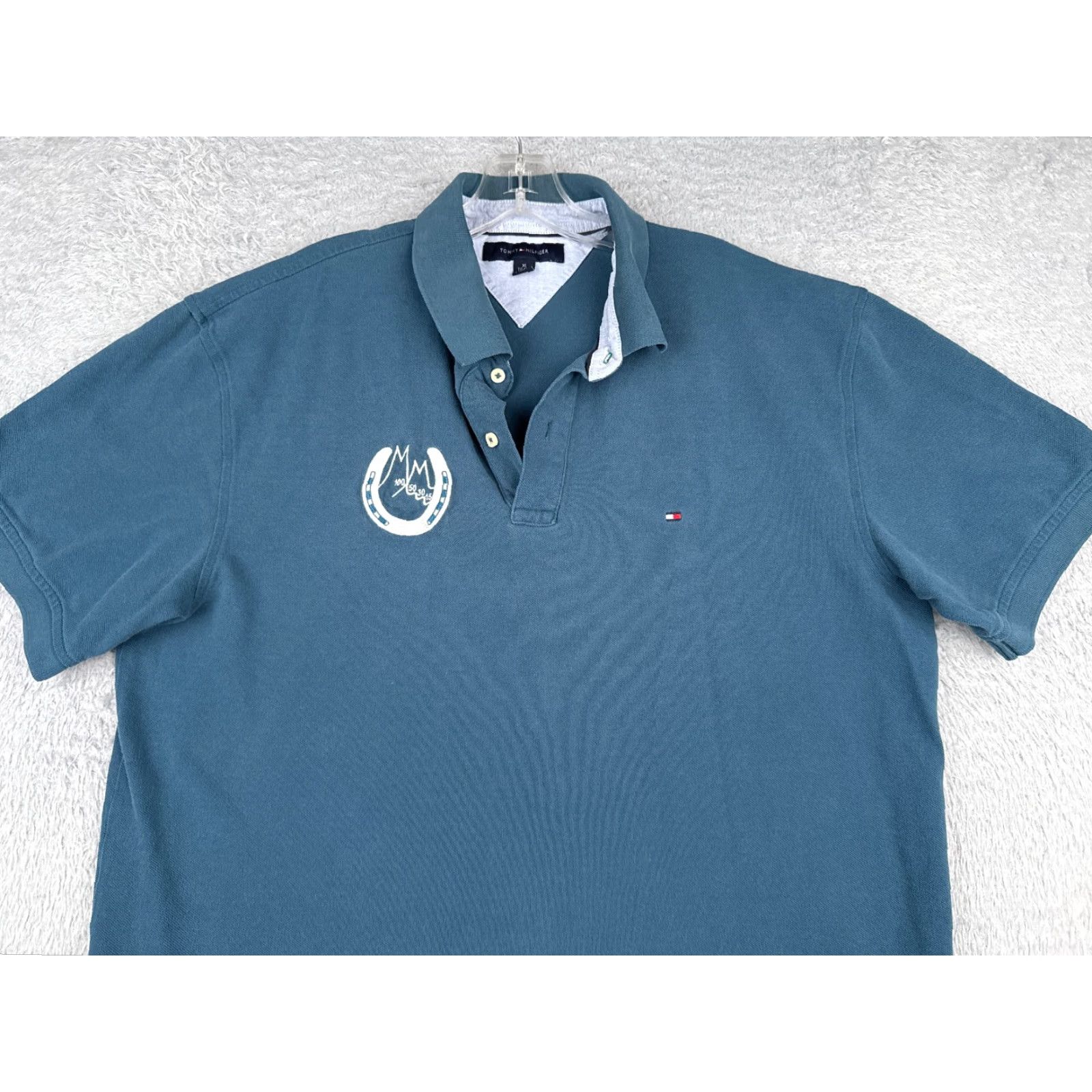 Tommy Hilfiger Tommy Hilfiger Polo Shirt Men Extra Large Blue 100% Cotton Horse Shoe READ Size US XL / EU 56 / 4 - 4 Thumbnail