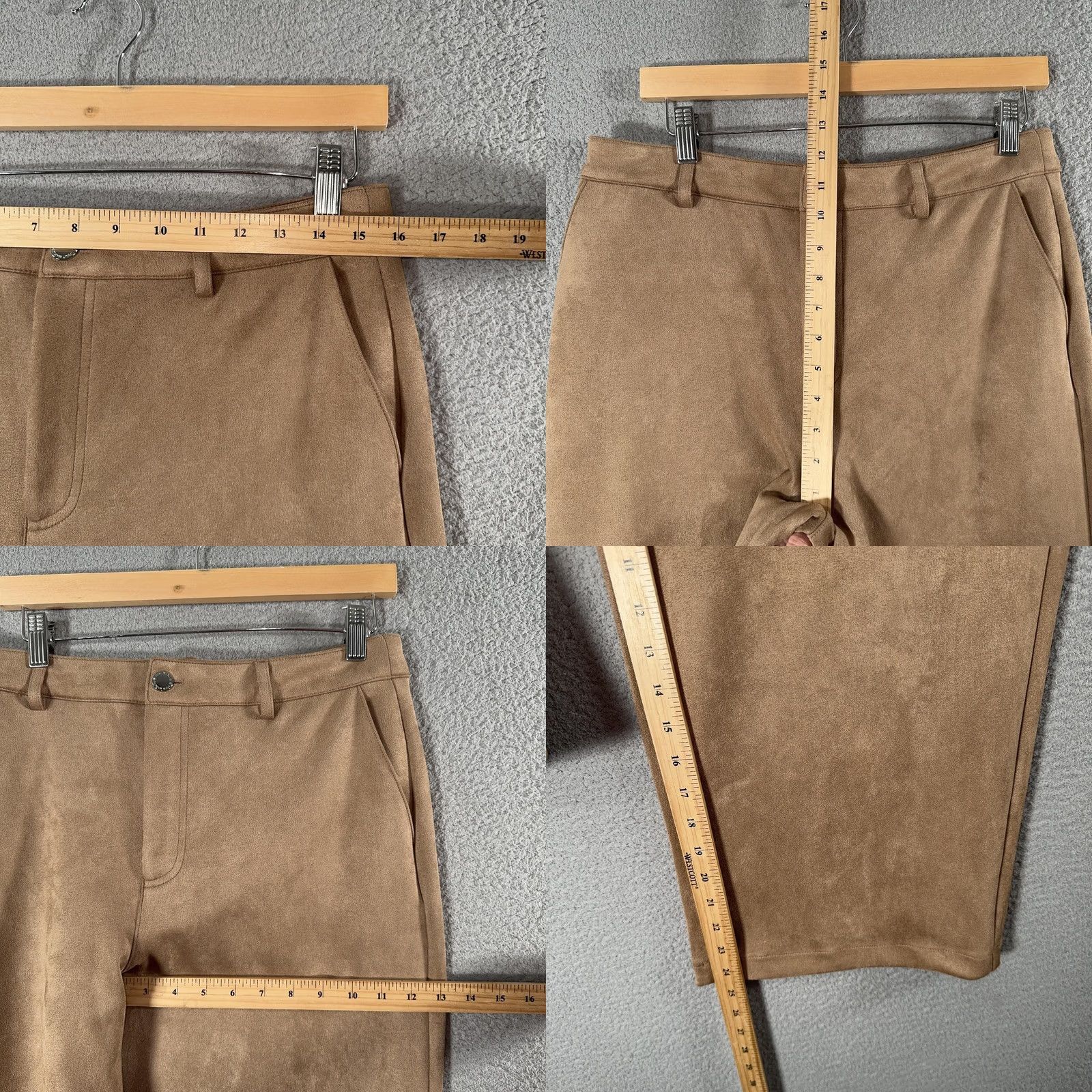Vintage Marc New York Andrew Marc Cropped Pants 10 Brown Microfiber Stretch Pockets Zipper Button Relaxed Womens 24 Inseam Fall Casual Business Size 32" / US 10 / IT 46 - 8 Thumbnail