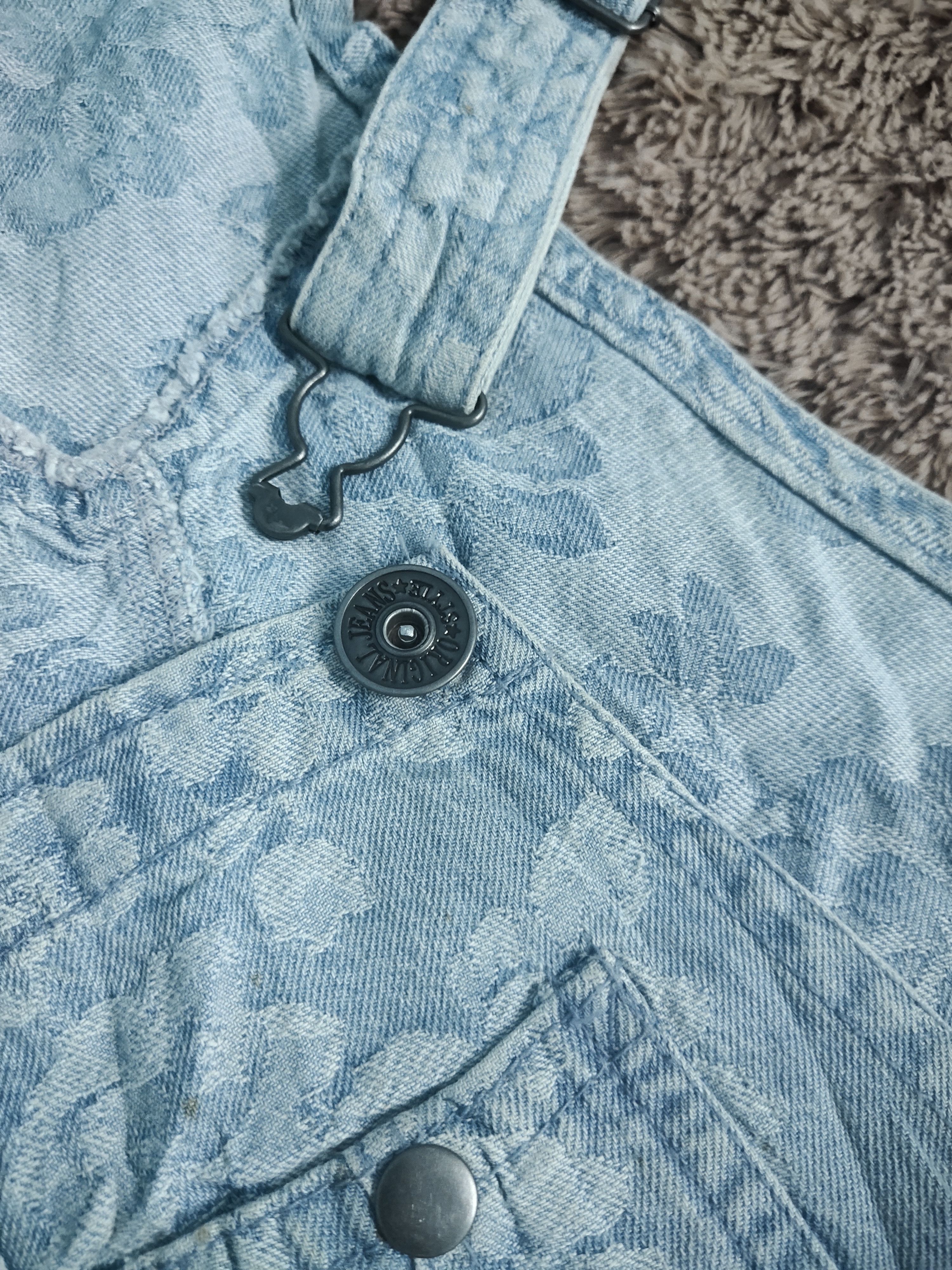 Japanese Brand Dungarees Denim Floral Print Short Skirt Size 32" / US 10 / IT 46 - 9 Thumbnail