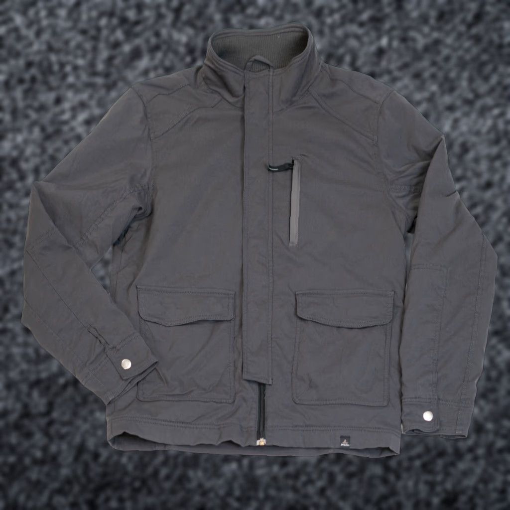 Prana PrAna Jacket Coat Womens M Gray Full Zip Windbreaker Softshell Nylon Long Sleeve Military City Outdoor Zip Logo Buttons Size M / US 6-8 / IT 42-44 - 1 Thumbnail
