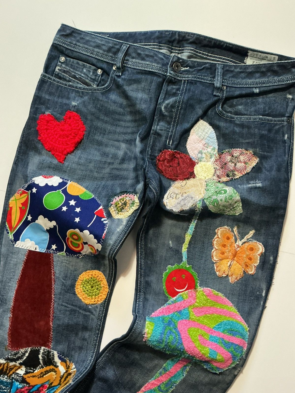Diesel Diesel Zathan Bootcut Mushroom Shrooms Patchwork Denim Jeans Size US 36 / EU 52 - 4 Thumbnail