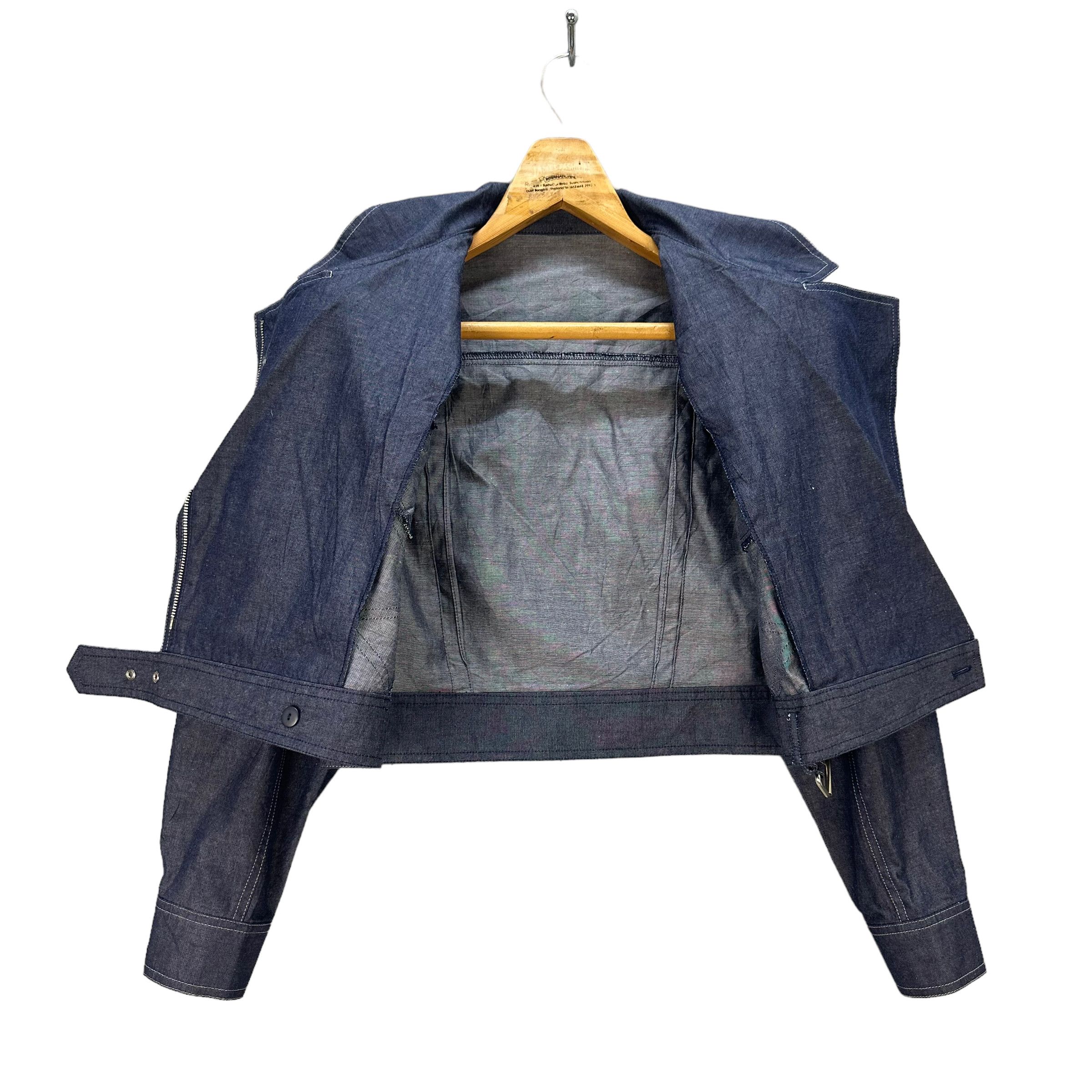 Courreges COURREGES PARIS DOUBLE COLLAR CROPPED DENIM JACKET #7944-191 Size S / US 4 / IT 40 - 7 Thumbnail