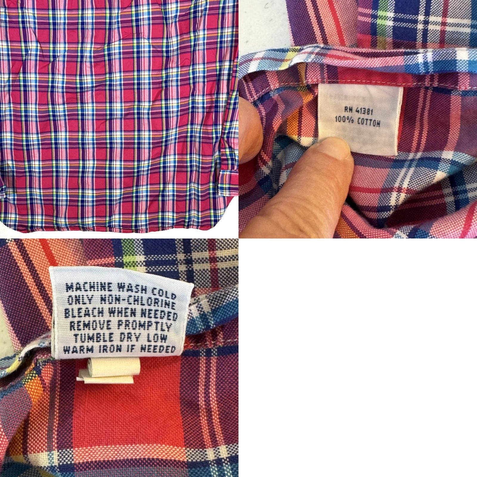 Ralph Lauren Ralph Lauren Mens L Plaid Shirt Cotton Button-Down Long Sleeve Pink & Blue Classic Size US L / EU 52-54 / 3 - 9 Thumbnail