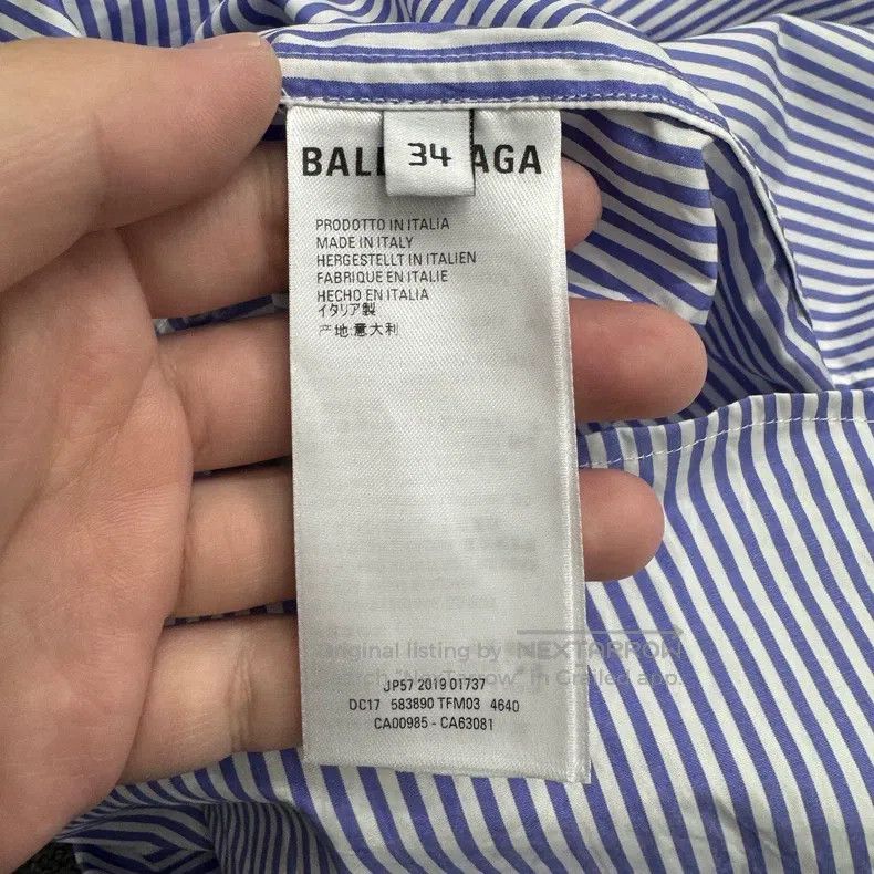 Balenciaga Balenciaga Embroidered Letter Striped Shirt Size XXS / US 00 / IT 34 - 3 Thumbnail
