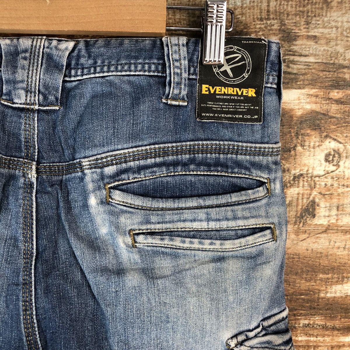 Japanese Brand Even River Blue Distressed Denim Multipocket Pants #A2170 Size US 29 - 20 Thumbnail