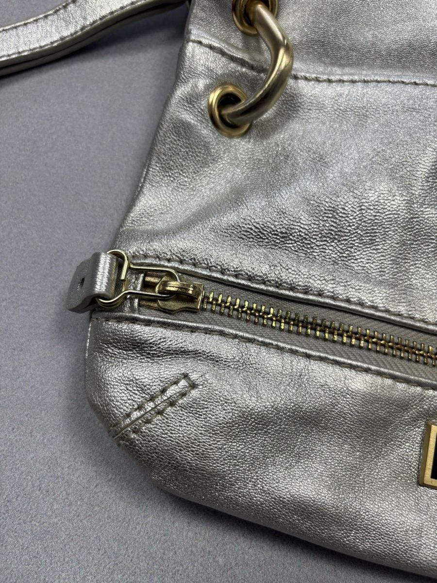 Jimmy Choo Jimmy Choo Metallic Silver Wristlet Clutch Bag Leather Size ONE SIZE - 13 Thumbnail