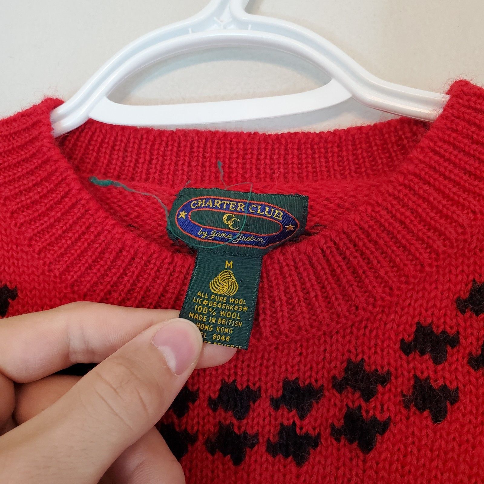 Vintage Vintage 90s Wool Dog Knit Sweater Red Fits Size S Size US S / EU 44-46 / 1 - 4 Thumbnail