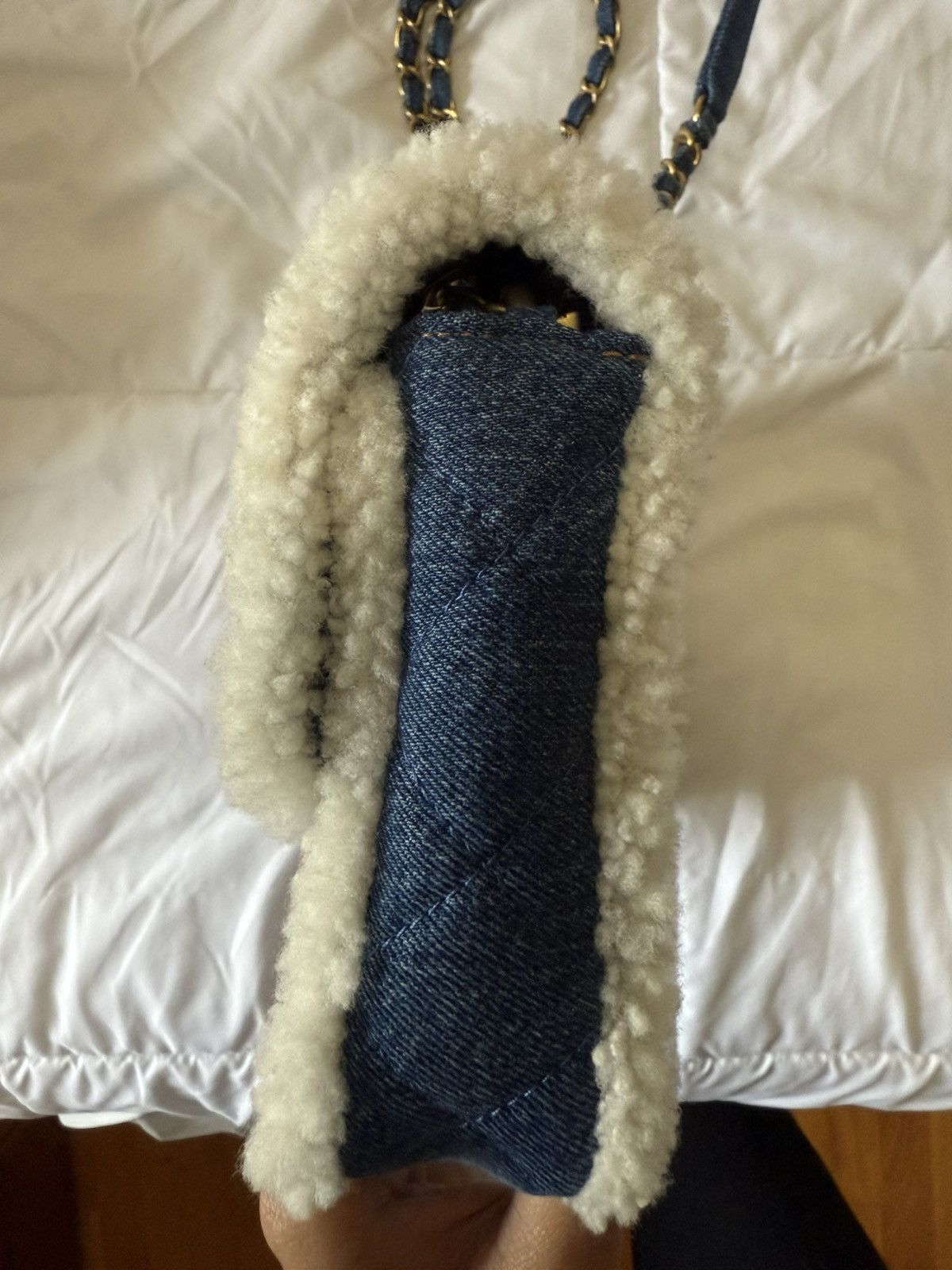 Chanel Chanel Denim Shearling Flap Bag (2019) Size ONE SIZE - 5 Thumbnail