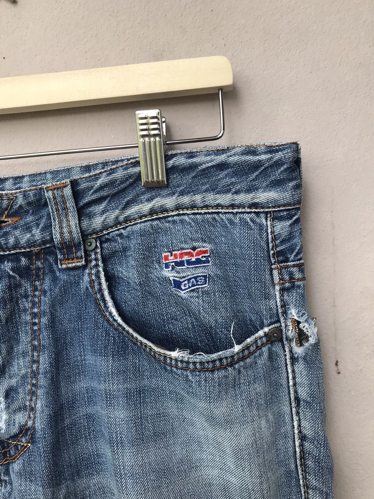 Vintage Vintage Gas Patches Honda Racing Distressed Denim Pants Size US 34 / EU 50 - 2 Thumbnail