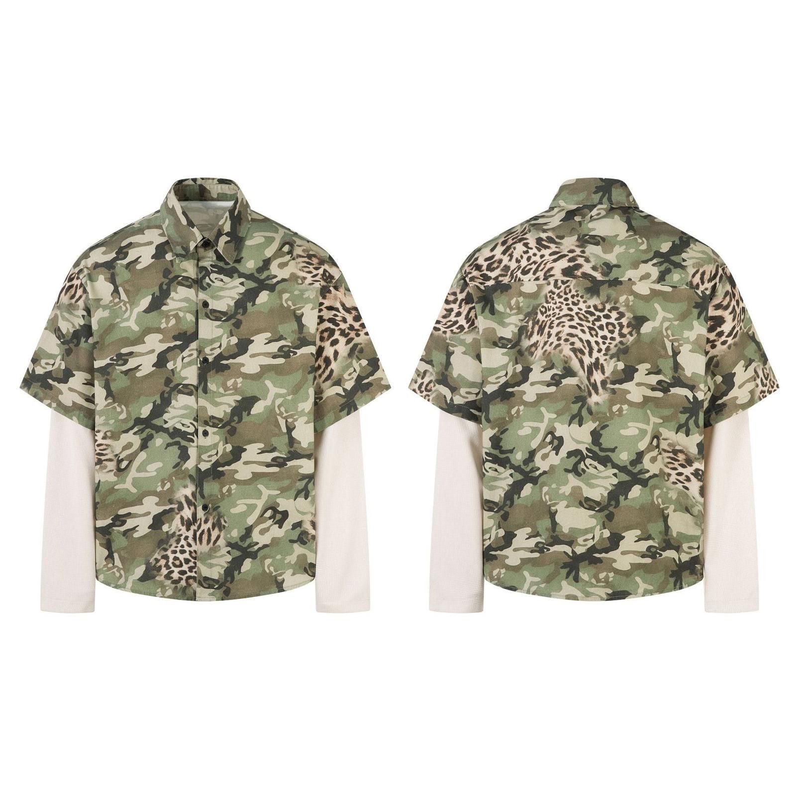 Vintage Camo Faux-Layer Long-Sleeve Shirt Size US M / EU 48-50 / 2 - 5 Thumbnail