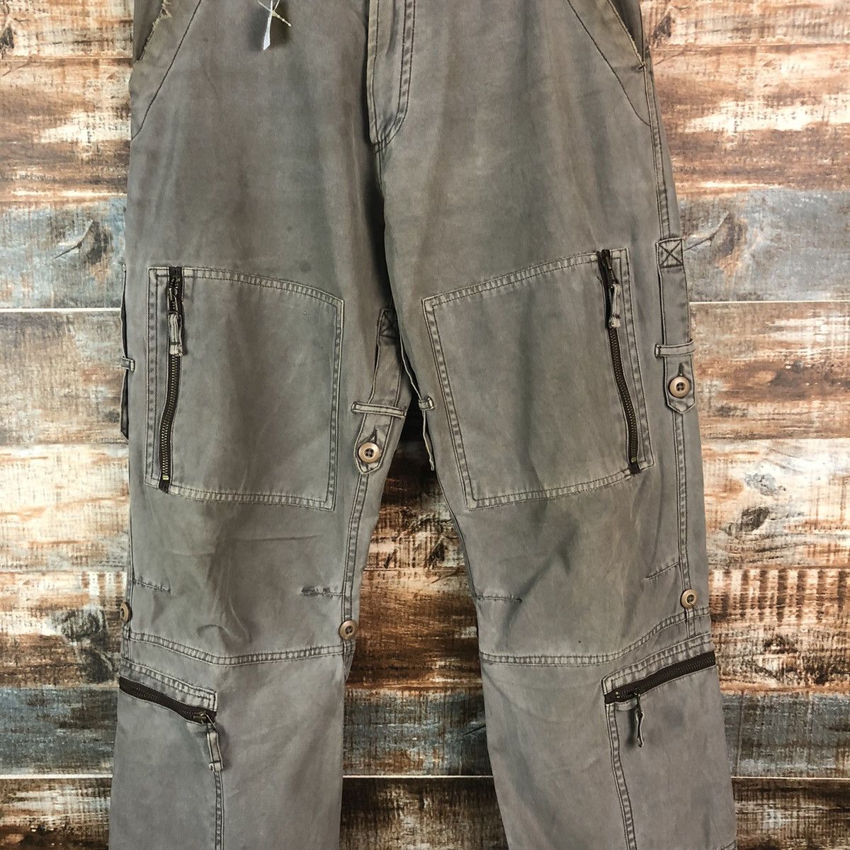 Japanese Brand DL Rescue World Gray Cargo Multipocket Pants #C666 Size US 27 - 5 Thumbnail