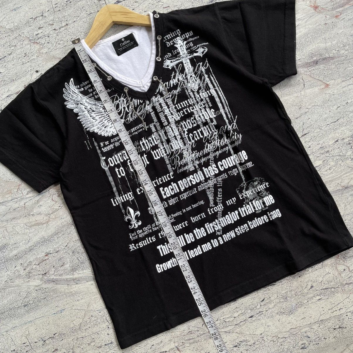 Japanese Brand Y2K collins wings cross tee “punk style” Size US L / EU 52-54 / 3 - 8 Thumbnail