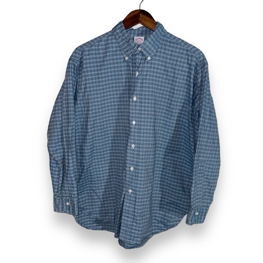 Brooks Brothers Brooks Brothers Made in USA Teal & White Oxford Button Down Size US XL / EU 56 / 4 - 1 Thumbnail
