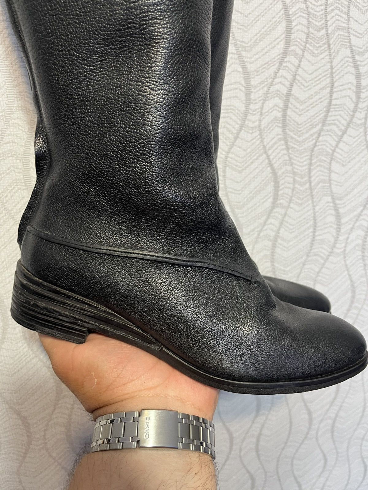 Elia Maurizi Elia Maurizi Black Leather AvantGarde Boots Guidi Style Size US 7.5 / IT 37.5 - 3 Thumbnail