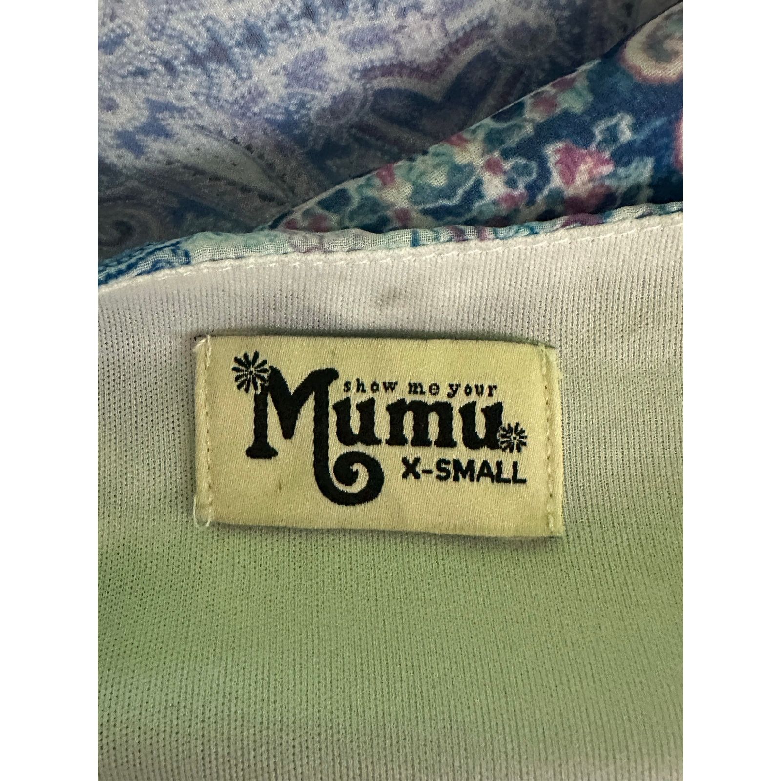 Show Me Your MuMu Show me your Mumú white blue print cropped blouse size XS Size XS / US 0-2 / IT 36-38 - 3 Thumbnail