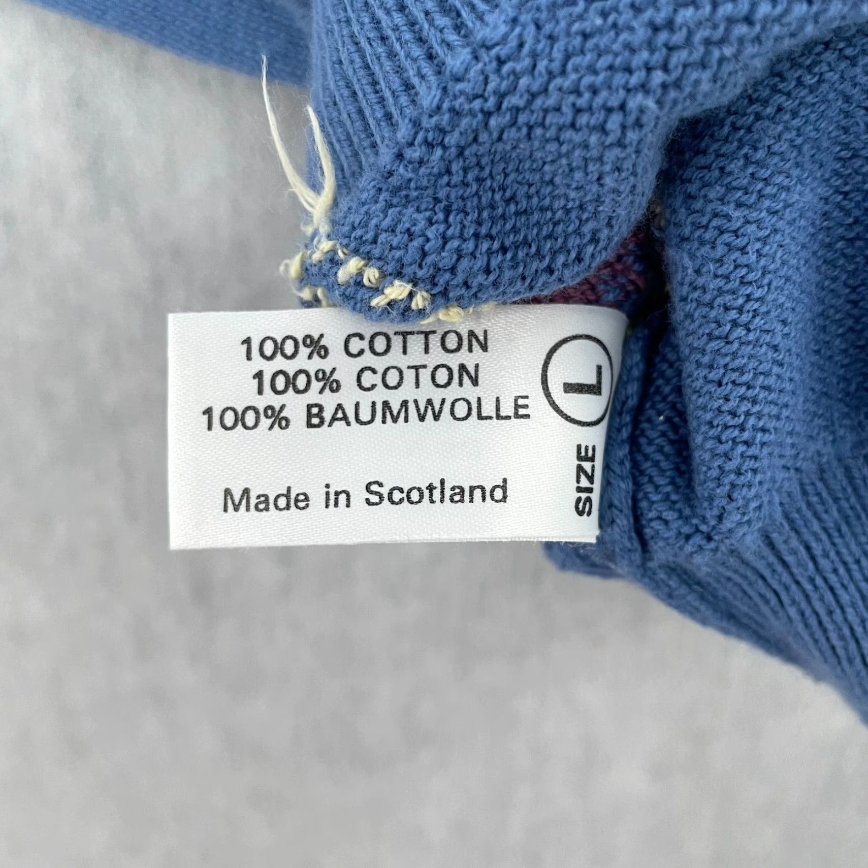 Vintage TUTTLE GOLF Sweater Adult Large Blue Argyle V-Neck Pullover Men L Cotton Knit Pullover Classic Mens Size US L / EU 52-54 / 3 - 5 Thumbnail