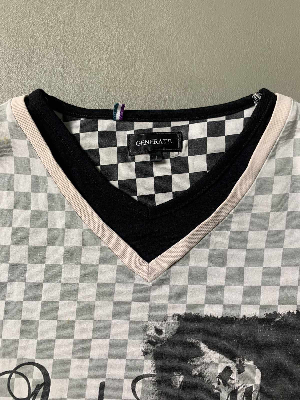 If Six Was Nine × Japanese Brand × Le Grande Bleu (L.G.B.) Generate Poem Checkerboard Tshirt Size US L / EU 52-54 / 3 - 3 Thumbnail