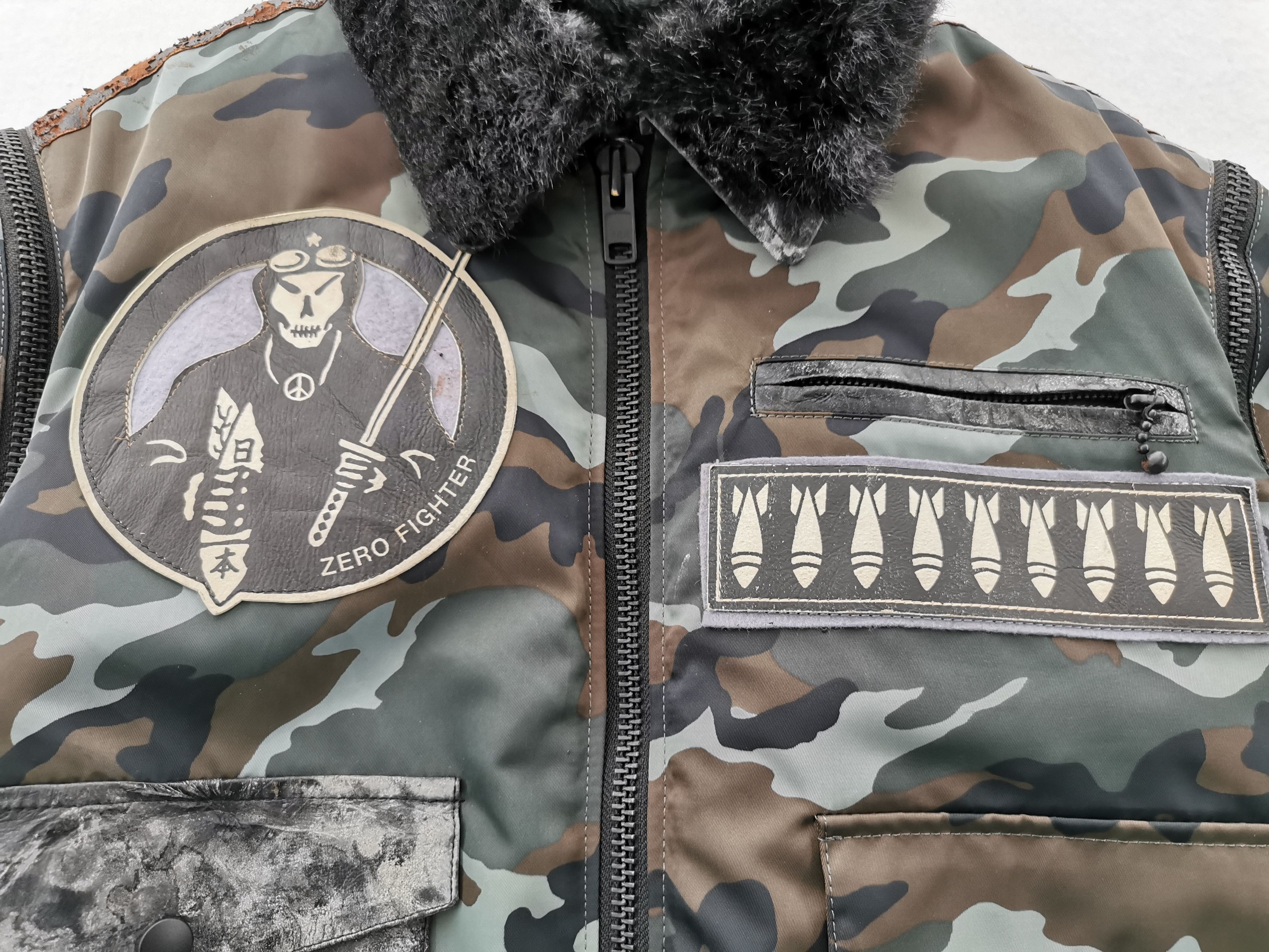 Japanese Brand Distressed Vintage Zero Fighter Camo Nylon Flight Jacket Size US M / EU 48-50 / 2 - 5 Thumbnail