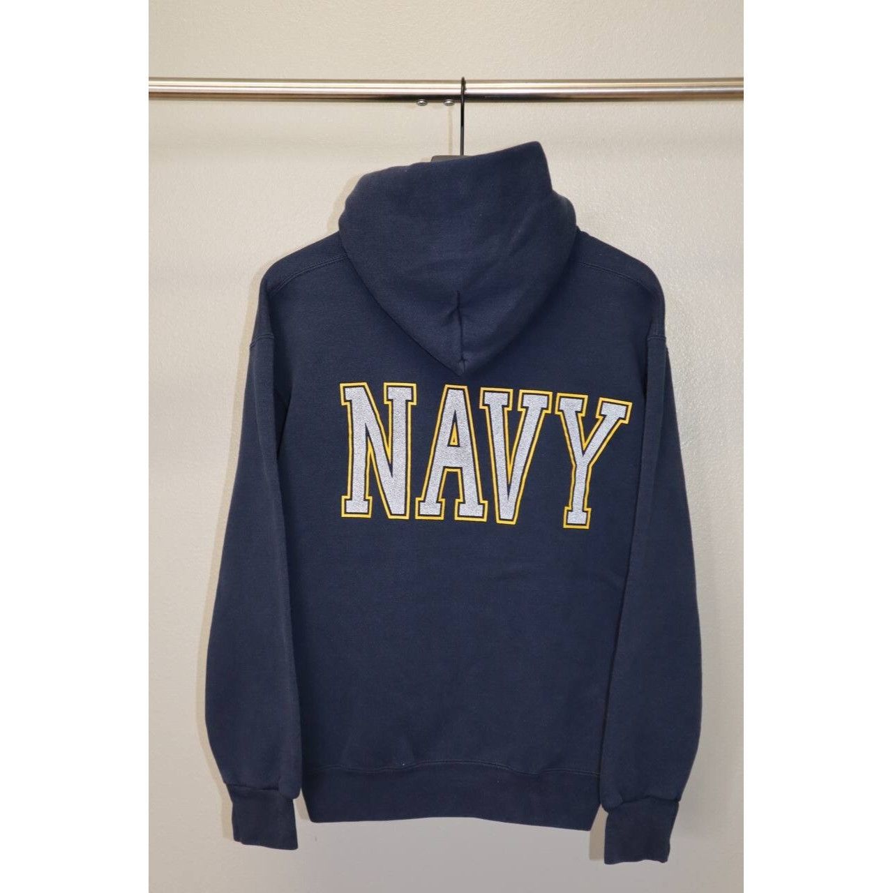 Vintage Vtg US Navy USN Hoodie Made in the USA PullOver Sweatshirt Size US M / EU 48-50 / 2 - 2 Thumbnail