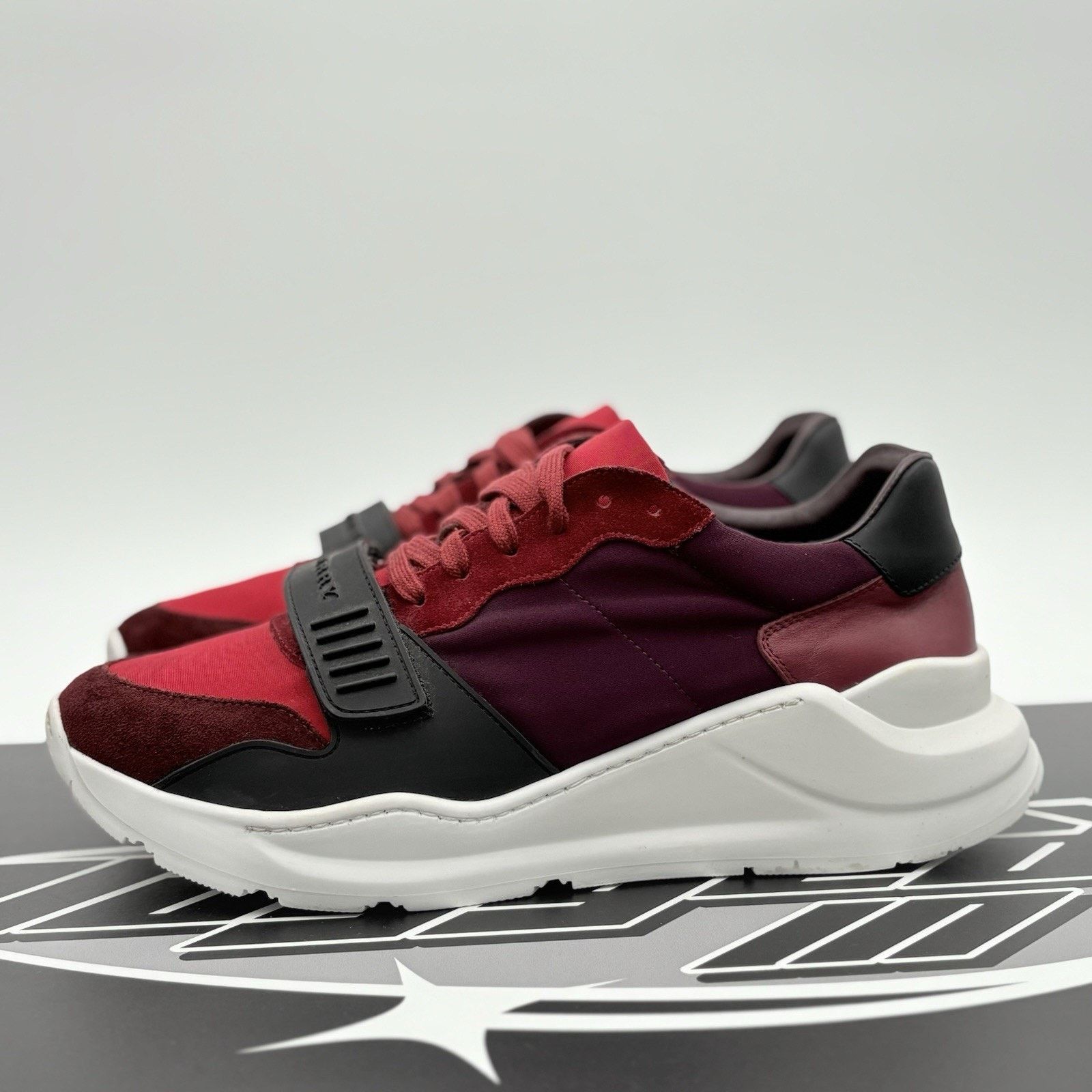 Burberry Burberry Regis Sneaker ' Red Black ' | GREAT CONDITION! Size US 10.5 / EU 43-44 - 1 Thumbnail