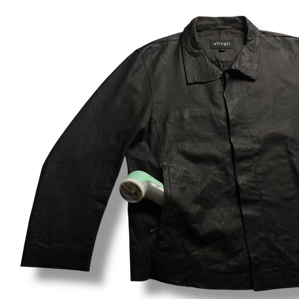 Allegri ALLEGRI HIDDEN BUTTON UP GENUINE LEATHER JACKET Size US XL / EU 56 / 4 - 4 Thumbnail