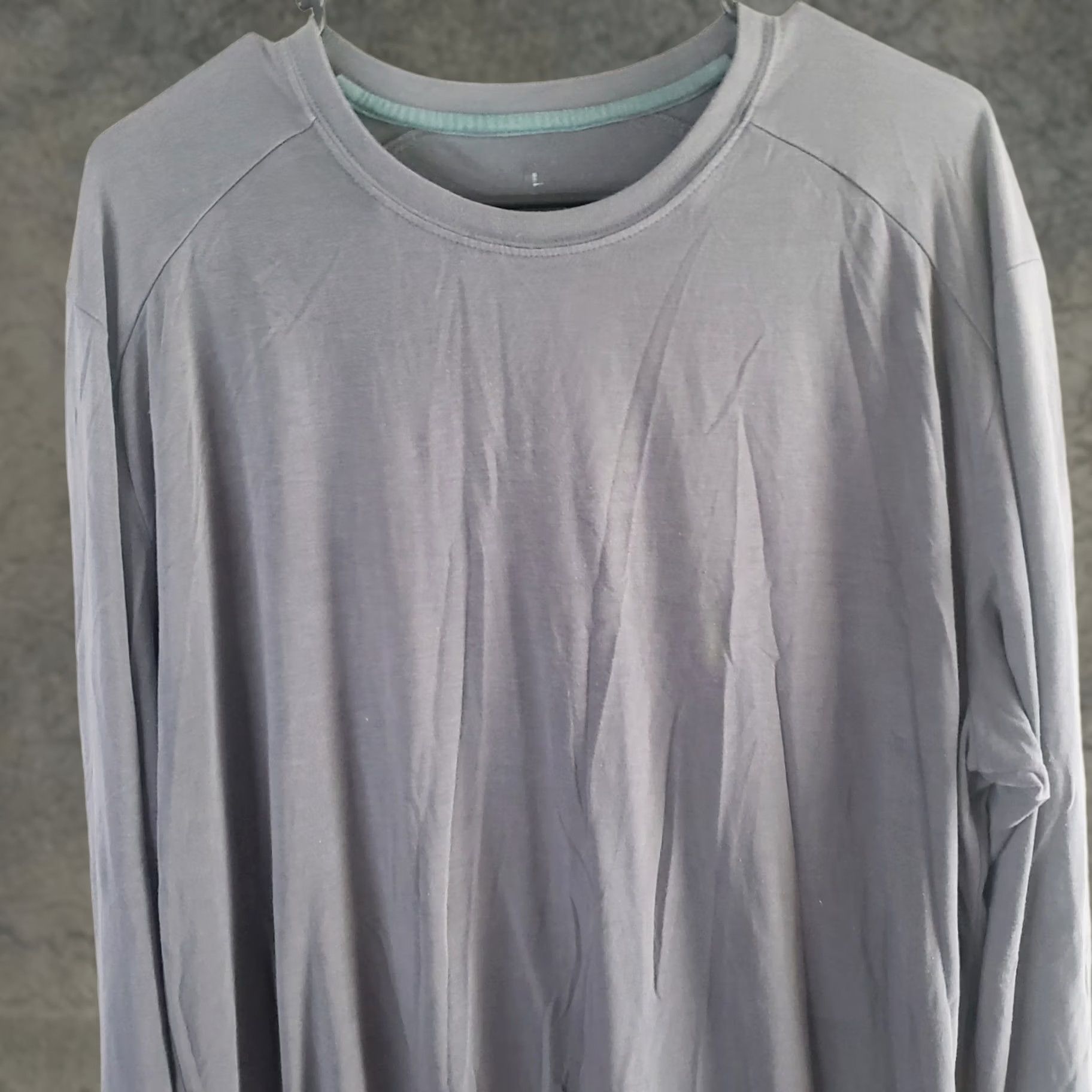 Vintage Free Fly T-Shirt Long Sleeve Mens L Gray Solid Bamboo Polyester Blend Performance Casual Shirt Size US L / EU 52-54 / 3 - 1 Thumbnail
