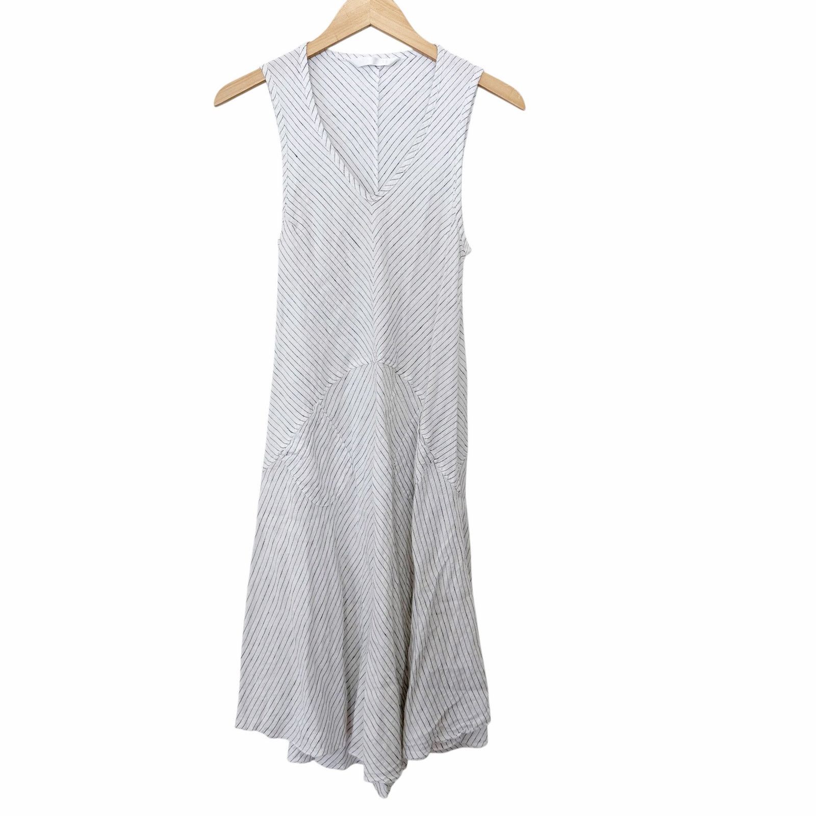 Other Luna Luz White Striped Linen Margarita Midi Dress Sz S Size S / US 4 / IT 40 - 1 Thumbnail