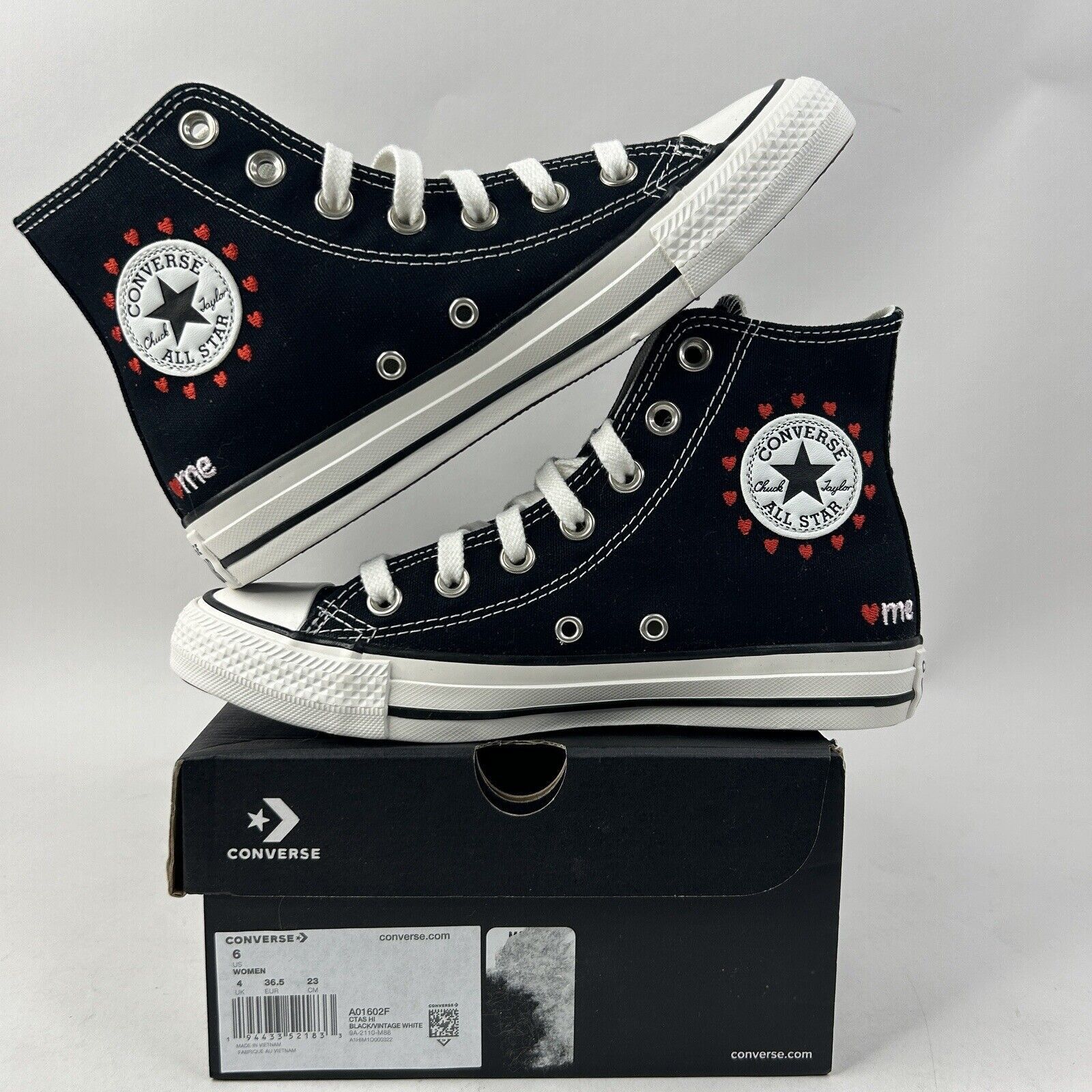 Converse Converse Chuck Taylor All Star High “Embroidered Hearts” Size US 6 / IT 36 - 3 Thumbnail