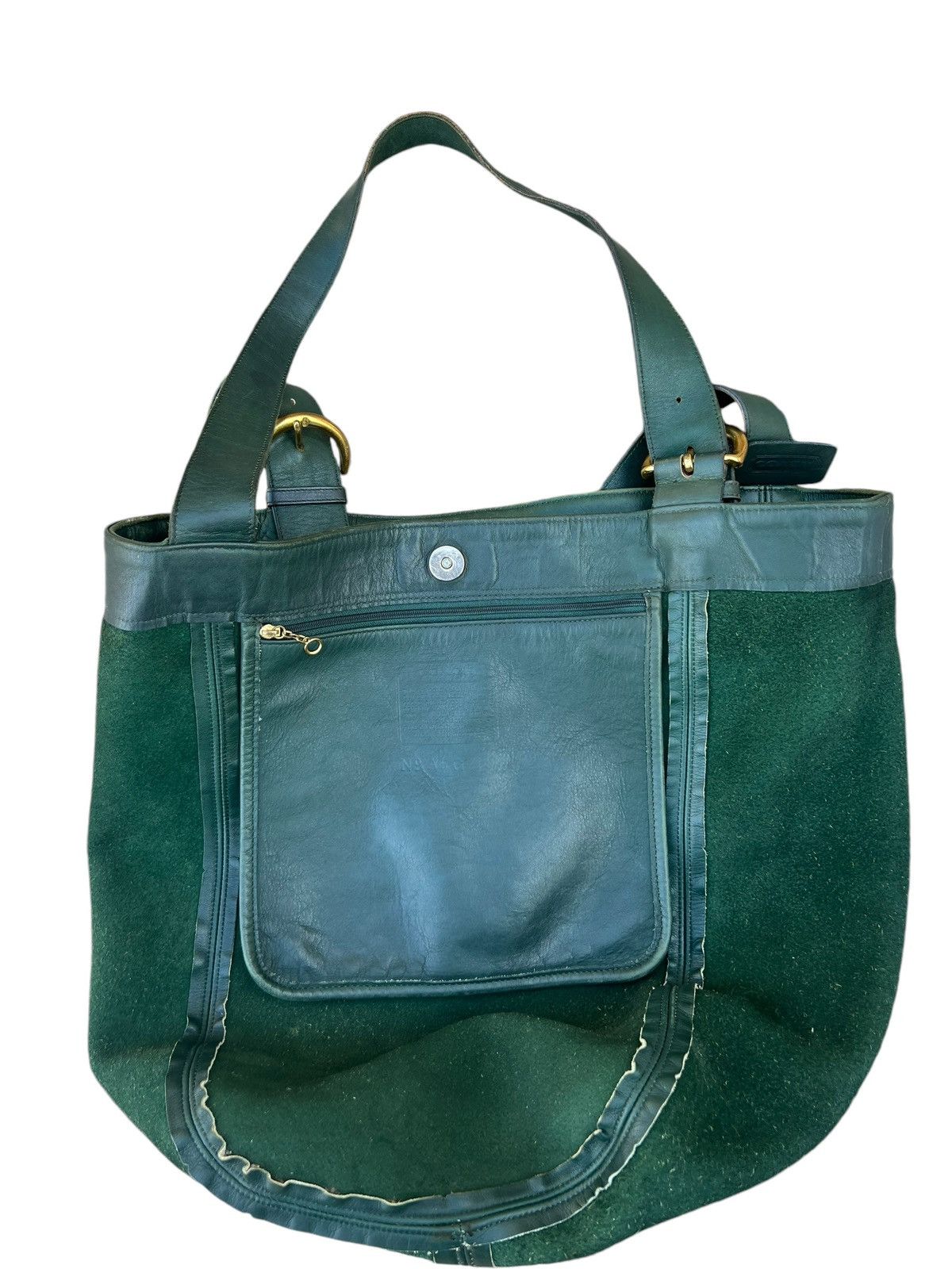 Leather Vintage 90s COACH Distressed Patina Leather Tote Bag Size ONE SIZE - 21 Thumbnail