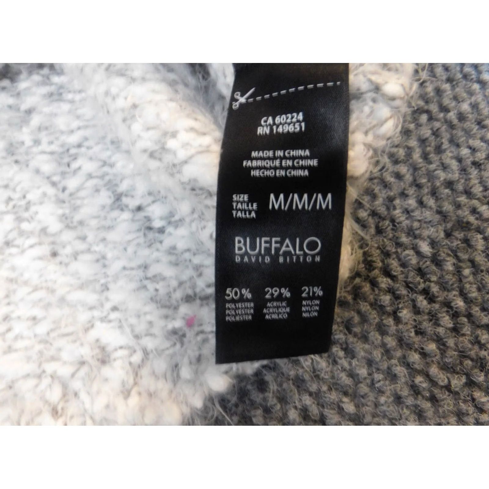Buffalo David Bitton Buffalo by David Bitton Sweater Pullover Womens M Gray Knit Crew Neck Long Sleeve Embroidered Stretch Classic Size M / US 6-8 / IT 42-44 - 6 Thumbnail