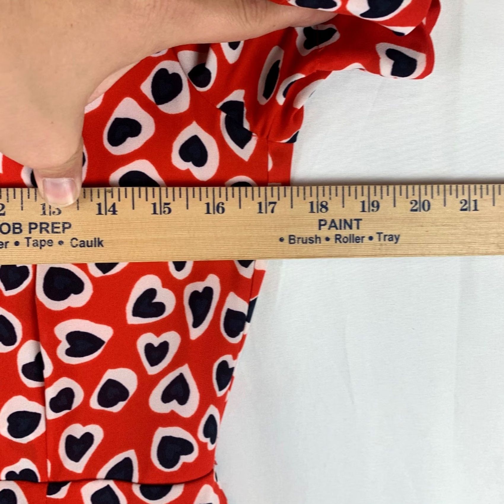 J.Crew J. CREW Heart Dress Red Midi Short Sleeve Collared Fit & Flare Shirt Dress Womens Size 4 Size 27" / US 4 / IT 40 - 5 Thumbnail