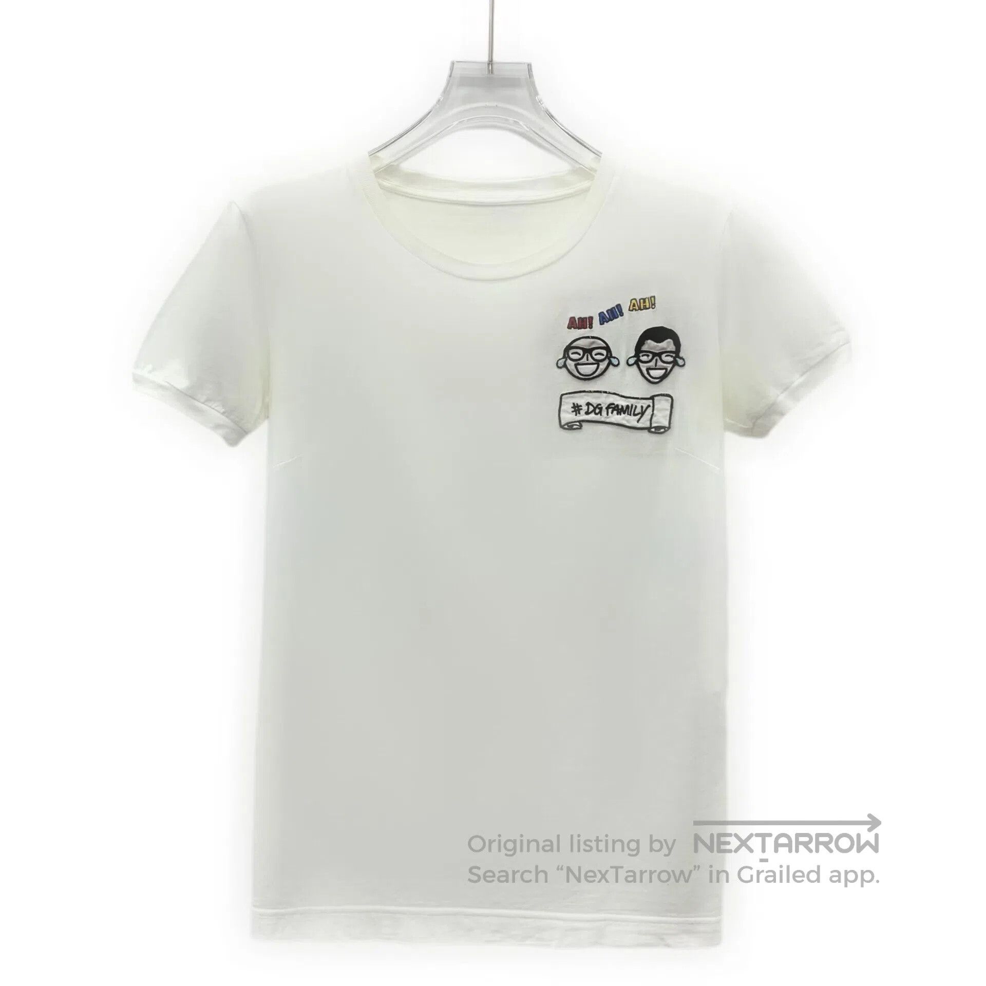 Dolce & Gabbana Dolce Gabbana White Logo Cotton Linen Short Sleeve T-Shirt Size US S / EU 44-46 / 1 - 1 Thumbnail